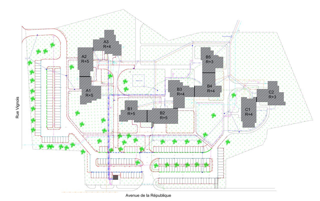 B3E-plan de réaménagement de deux parkings et des espaces extérieurs de la Résidence La Vallée2