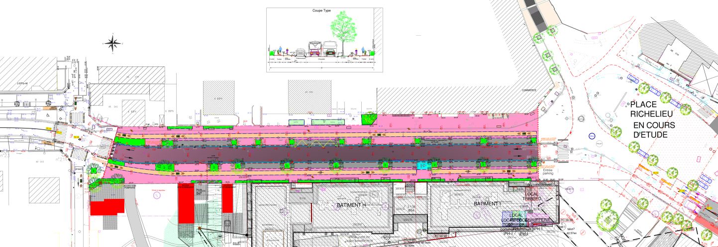 B3E-plan de voirie et d’aménagements divers de l’espace public relatif à la création d’une voie nouvelle